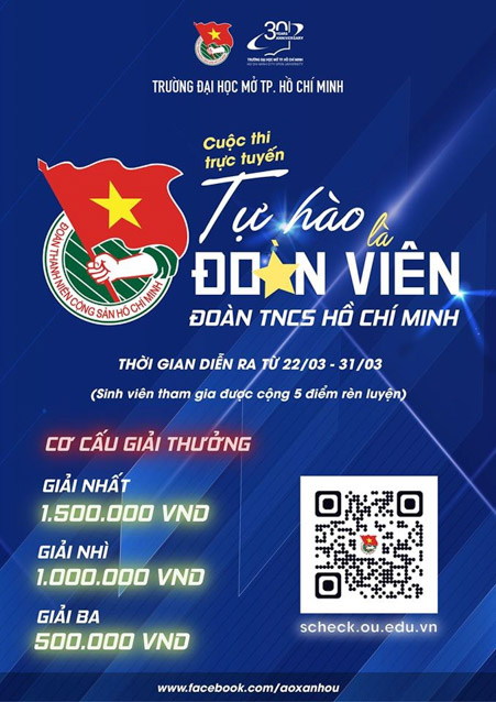 Cuộc thi trực truyến “Tự hào là Đoàn viên Đoàn TNCS Hồ Chí Minh” được triển khai trực tuyến trên hệ thống trắc nghiệm của trường ĐH Mở TP.HCM.